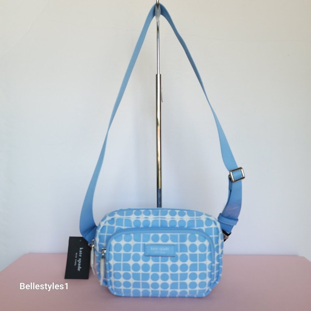 KATE SPADE Belt Bag Noel Jacquarded Printed Fabric Bag- Astral Blue color ⭐ - Picture 6 of 16